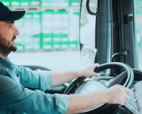 Truck driver driving his truck